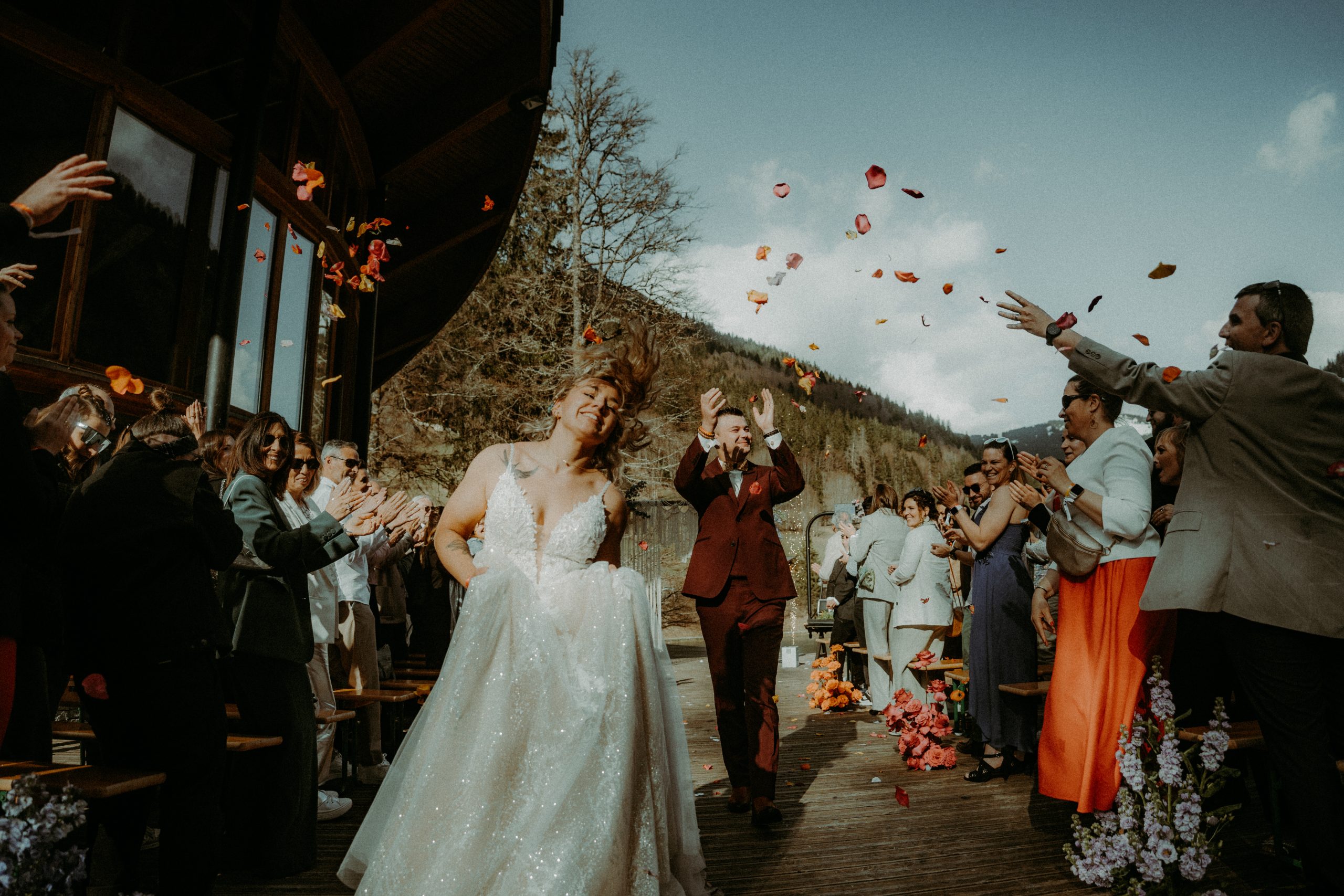 sortie de cérémonie fun et pétillante au domaine du baron à la montagne